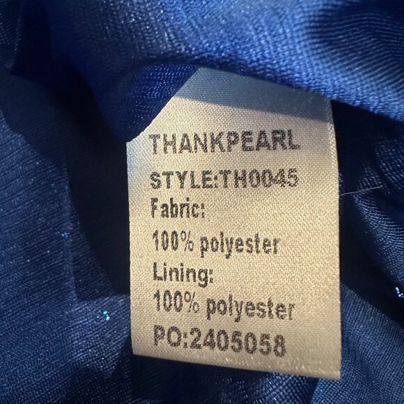 THANK PEARL WOMENS MEDIUM BLUE SEQUIN CARDIGAN SWEATER - Picture 5 of 7